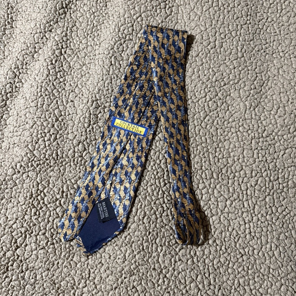 Cocktail Collection Martini Men's Tie 100% Silk Gold, Blue, Purple And Black